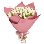 Букет из 51 тюльпана белого цвета