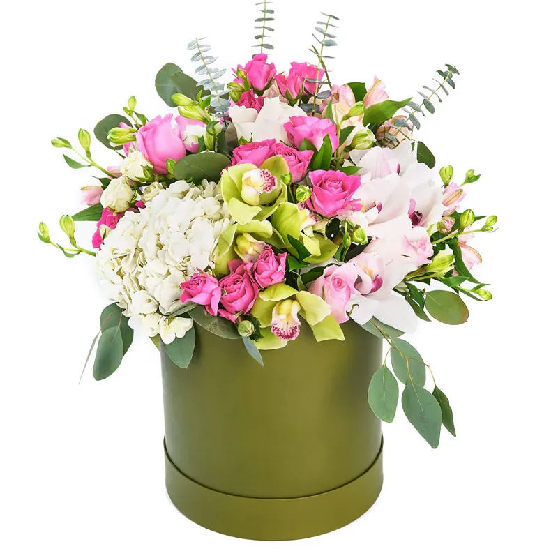 Цветы в коробке Пастельные тона